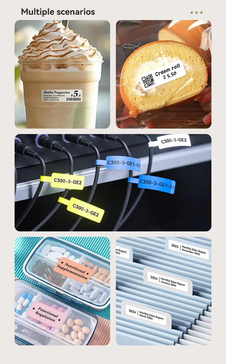 Niimbot D110 Mini Thermal Label Maker Wireless Connection Adhesive Sticker Label Printer DIY Name Tag for Office Home