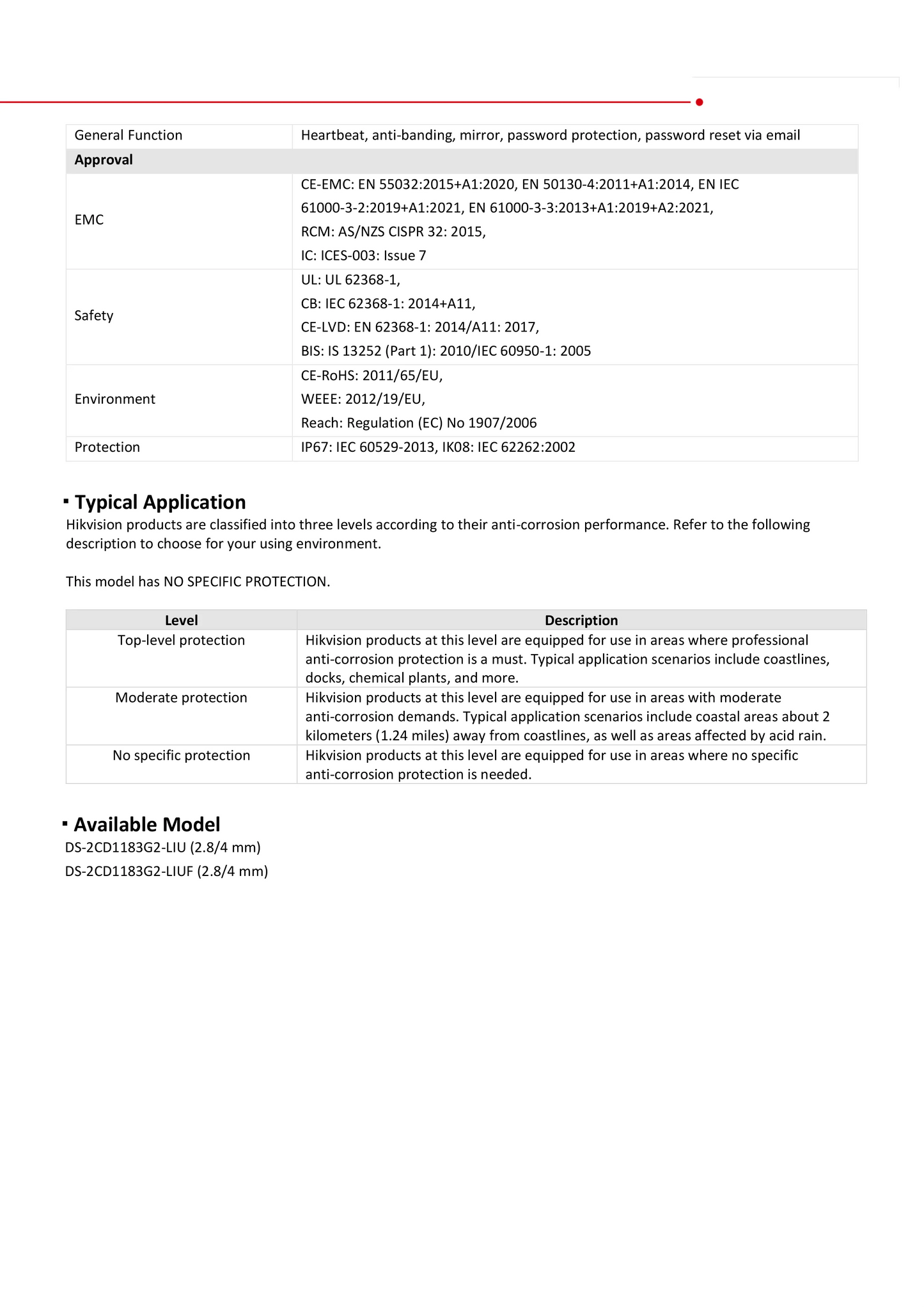 Hikvision 8MP IP Camera DS-2CD1183G2-LIUF POE Built-in Mic 4K Smart Hybrid Light Dual-Light SD Card Slot IR Dome Network Camera