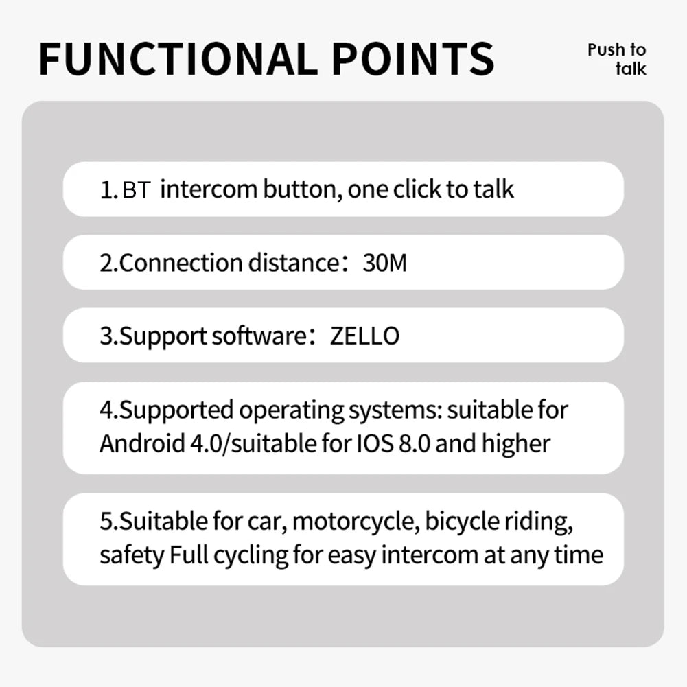 BT Wireless PTT Switch for ZELLO Wireless Microphone Speaker Wireless PTT Device for Android iOS Phone Car Motorcycle Voice Call