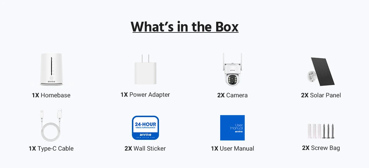 Annke 4MP solar security cameras 4CH Wireless NVR 4mm color night vision camera Audio 2.4G 5.8G dual-band WiFi IP Camera Outdoor