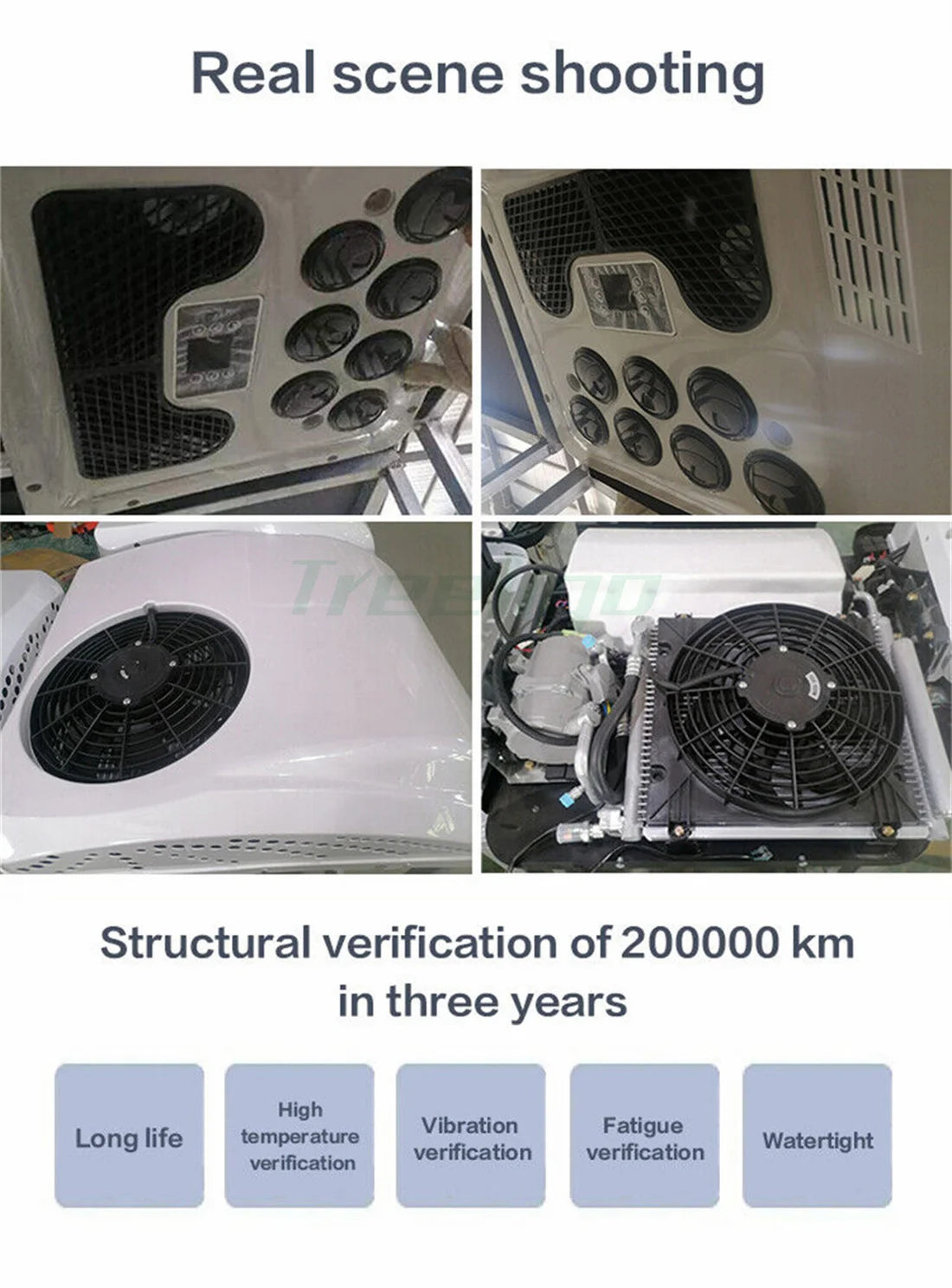 Treeligo12V Cooling Roof Air Conditioner Electric Cool RV Rooftop Parking AC Unit for Truck Camper Van Caravans Motor home