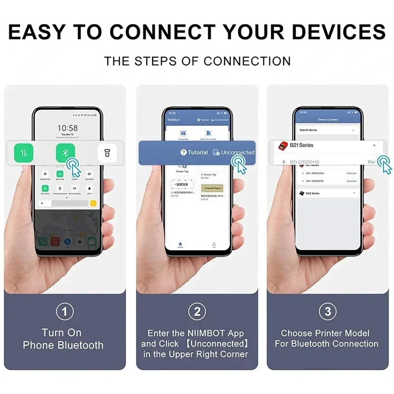 Niimbot B21 Mini Portable Thermal Printer Self-adhesive Label Printer Portable Inkless