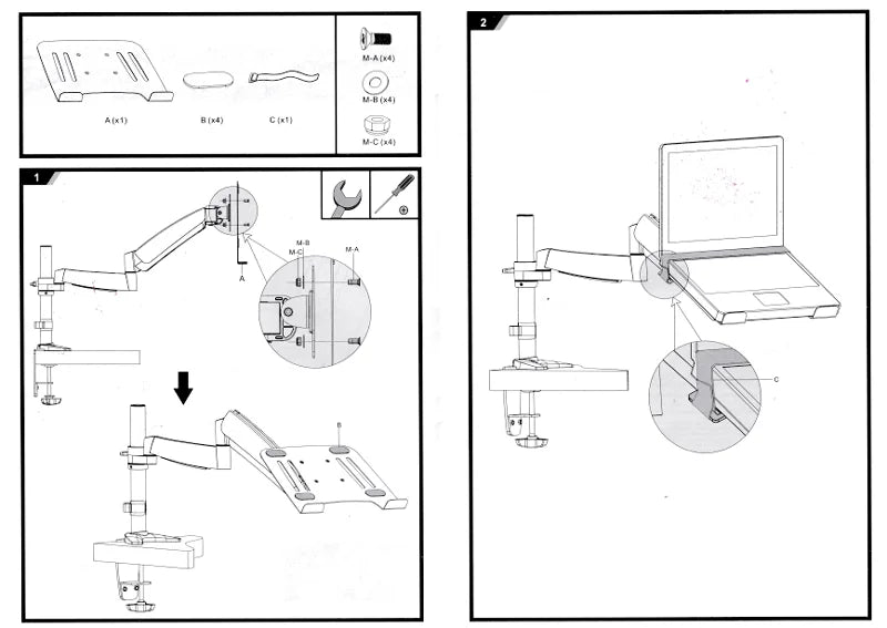 LP2 LP3 LP7 steel  within 17" universal notebook bracket Laptop Tray Fits VESA 100X100 Laptop Support Holder Balck