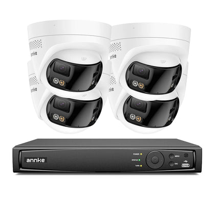 ANNKE 8MP 4K Security Camera Dual Lens 8CH NVR Ultra HD POE Ai Human Detection CCTV Video Surveillance Kit 180 Degrees Panoramic