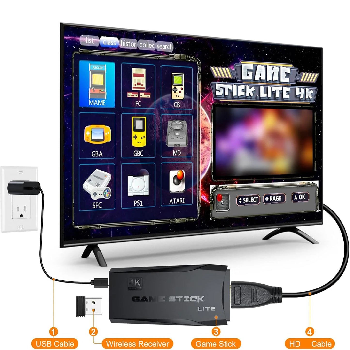 Wireless Retro Gaming Console, Retro Gamepad, Built-in 23 Emulators, Over 20,000 Games, 4K HDMI Output, and 2.4GHz