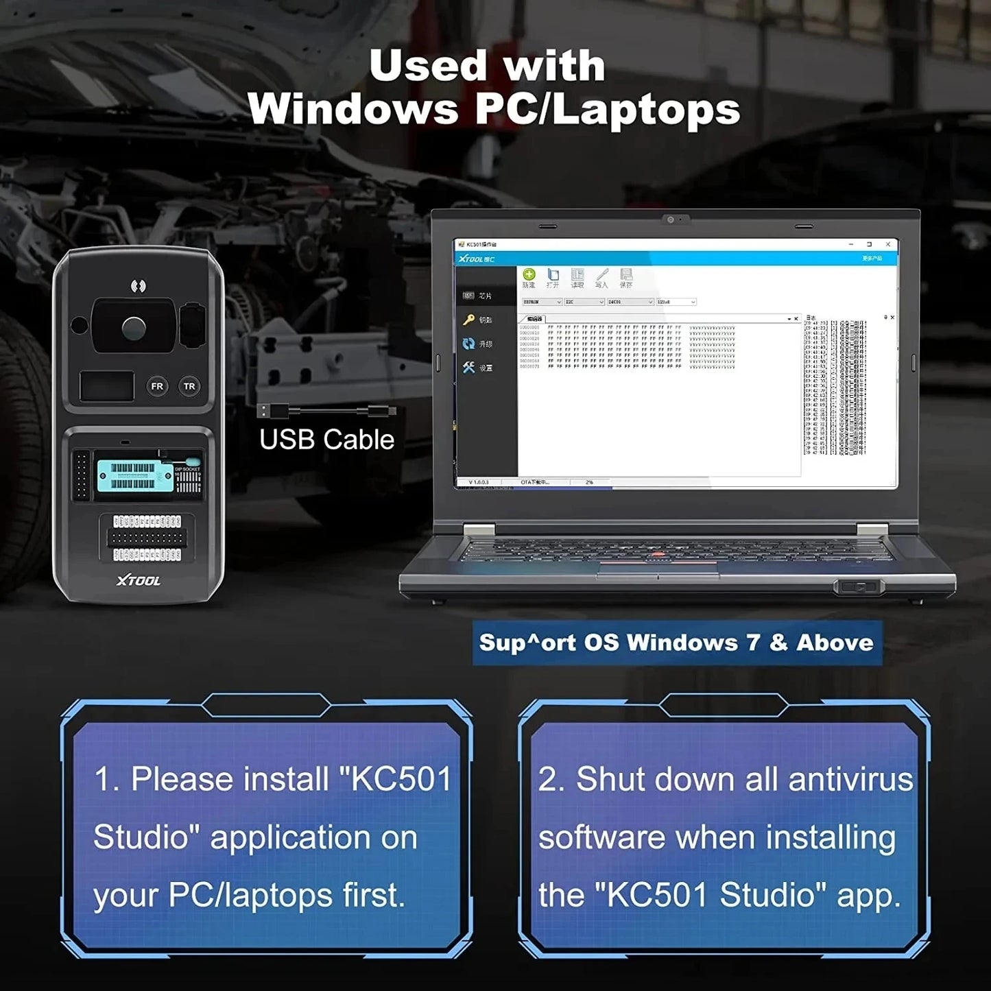 XTOOL KC501 Professional Car Key & Chip Programmer For Benz Infrared Key ECU Reader EEPROM Chip Reading Works With X100PAD3 MAX