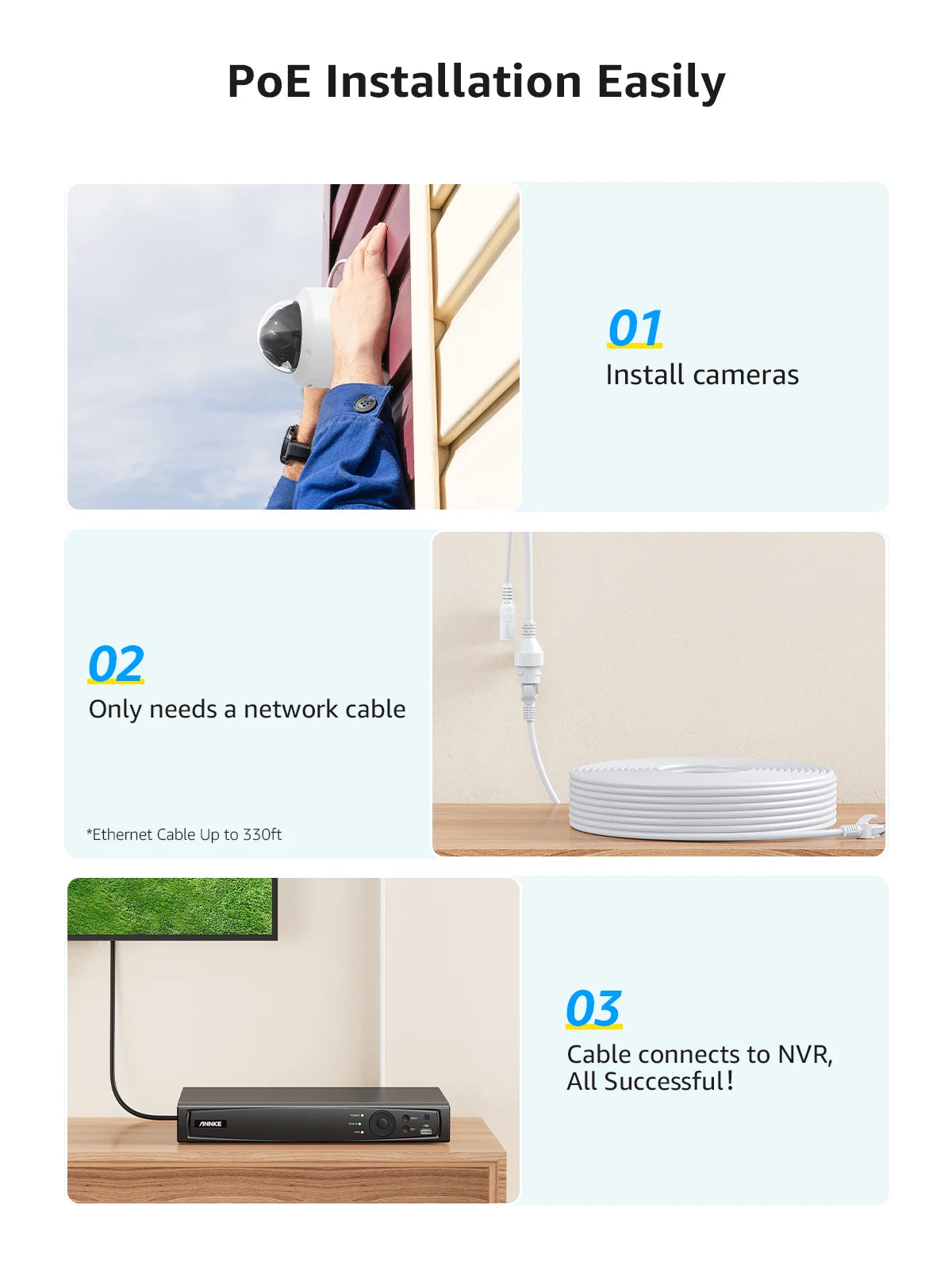 ANNKE 4K 8MP POE Network Video Surveillance Cameras System With 16PCS Smart Dual Light Security Cameras Motion detection