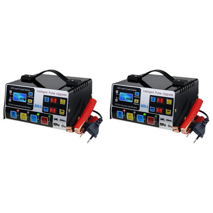 400A 220W Heavy Duty Smart Car Battery Charger 12V/24V LCD Display Self-Stop Battery Charger Five-Stage Full Automatic EU/US