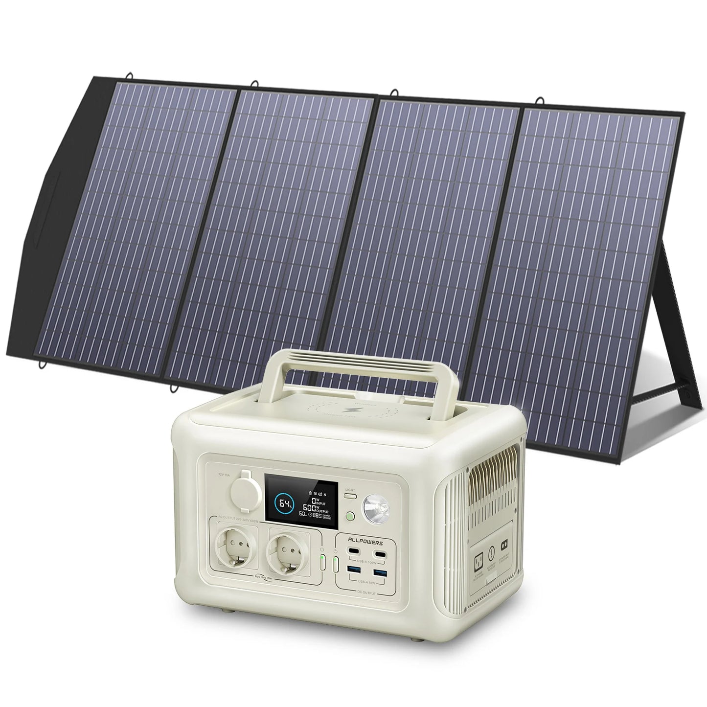 ALLPOWERS R600 Portable Power Station with Portable SolarPanel (option) Pure Sine Wave 299Wh Outdoor Solar Generator Camping UPS