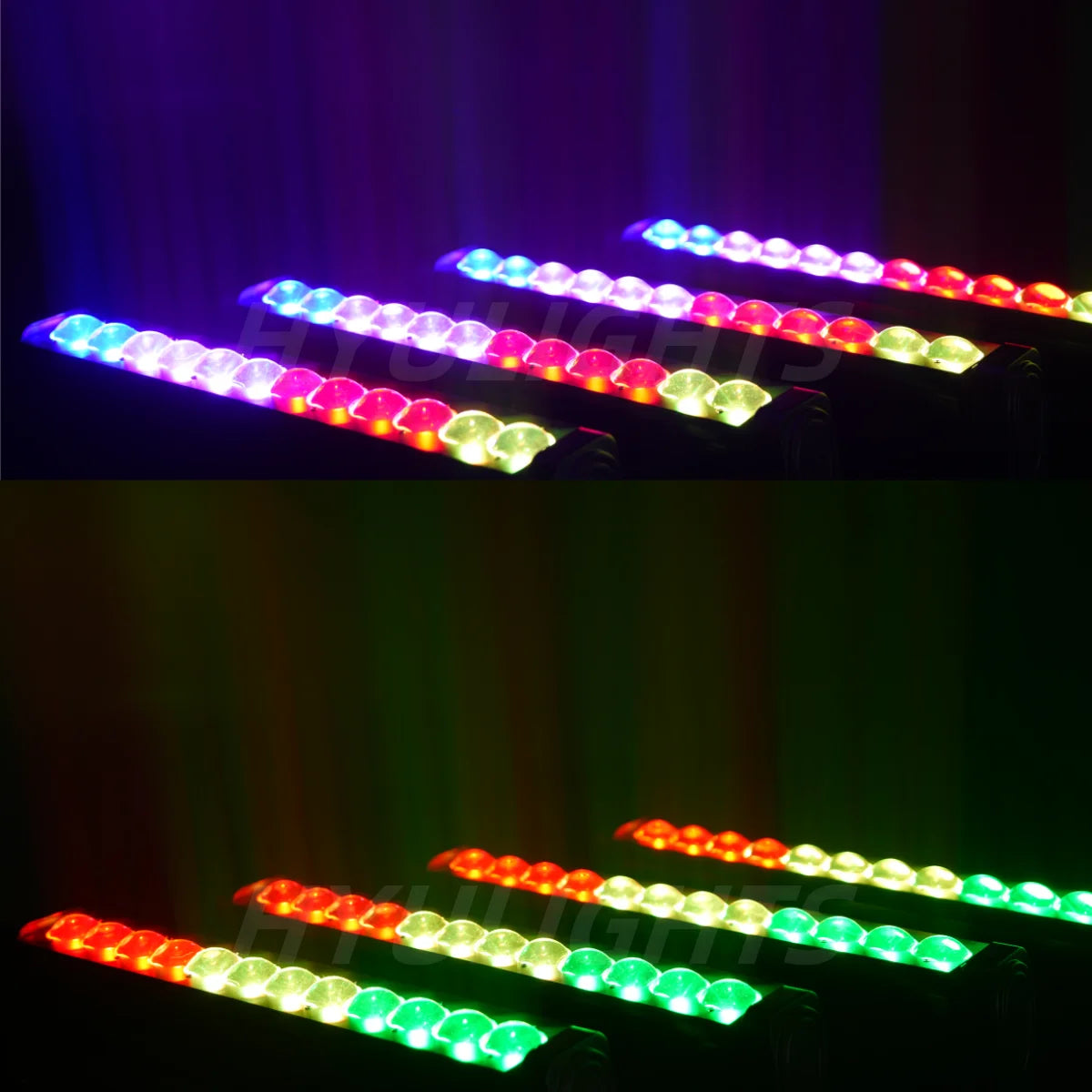 2PCS 200W 2 Sides Beam Curtain&Strobe 360°Infinite rotation LED Moving head DJ Bar Stage Effect Light