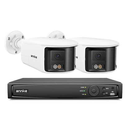 ANNKE 4K Outdoor Video Security Camera System 180° Dual Lens Security IP PoE Camera Smart Human Vehicle Detection 8MP POE Cam