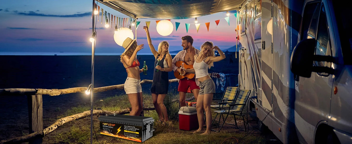 DATOUBOSS 12V 300Ah LiFePO4 Battery 3840Wh Deep Cycle Built-in BMS Max 200A Discharge for Solar Off-grid RV Marine