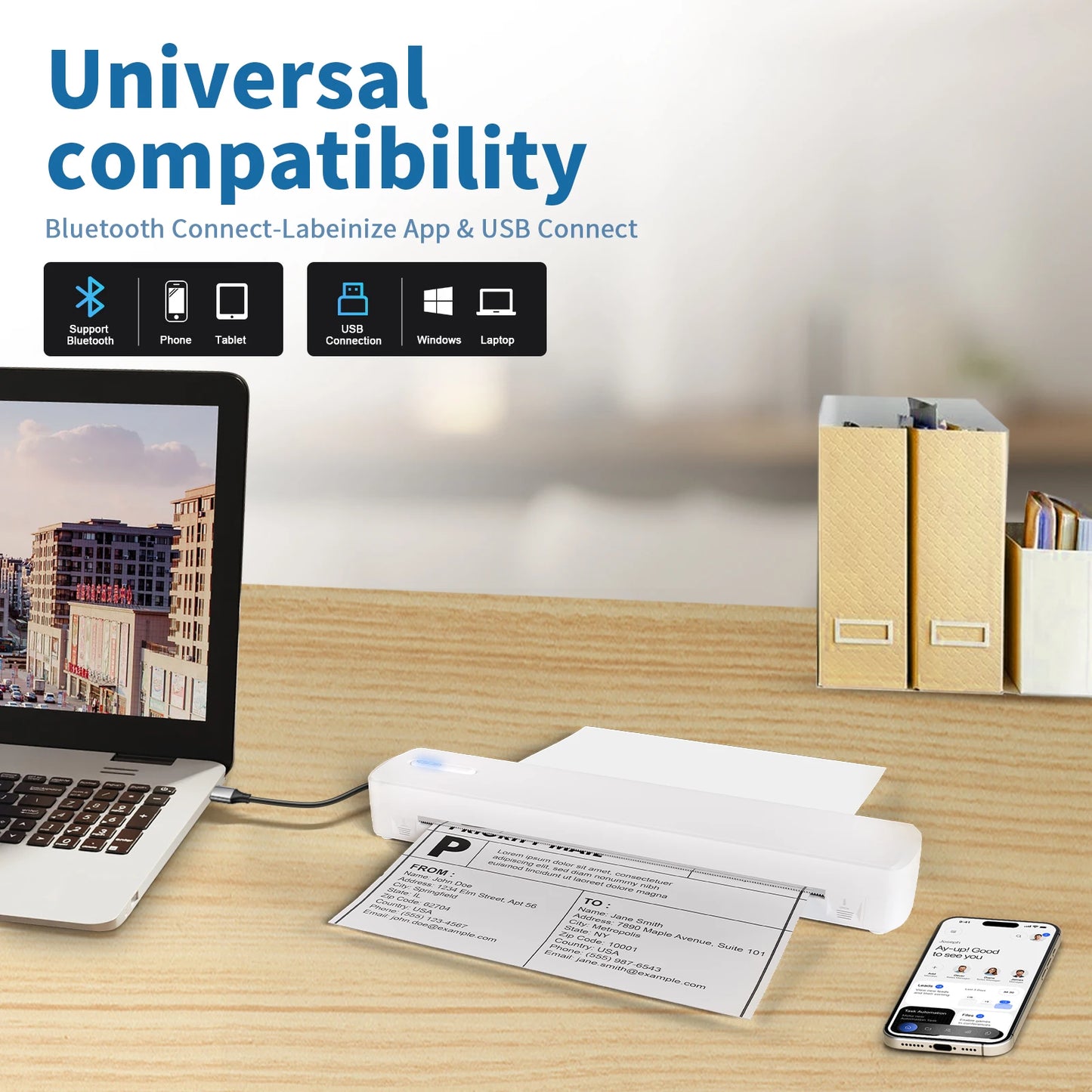 Thermal Printer Inkless Wireless A4 C80 300DPI 1500mAh BT Mobile Printing iOS/Android/Laptop For Tattoo Artists Enthusiasts