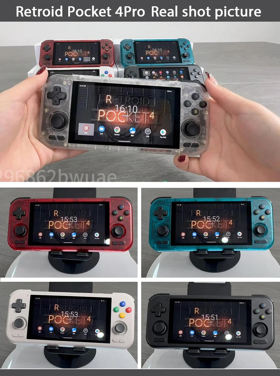 Retroid Pocket 4 Pro RP 4Pro Handheld Game Console Retro Video Game Consoles 4.7Inch Touch Screen 8G+128G tAndroid13 PSP PS2gift