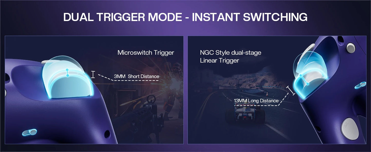 NYXI Wizard 2 Joypad Switch 2 Controller PC NGC, Hall Effect, NFC Function, 6-Gyro, Dual Vibration Purple Local Shipping