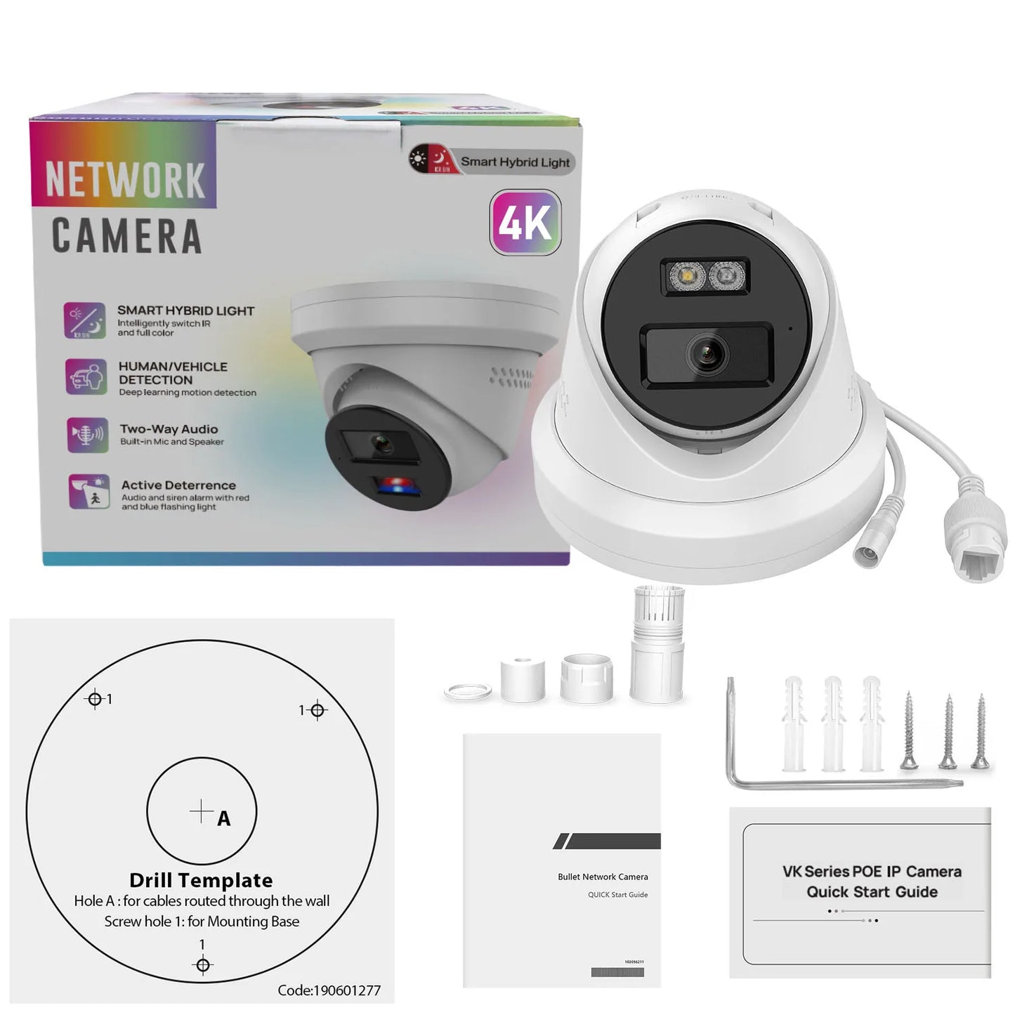 Hikvision Compatible 5MP/8MP Hybrid Light IP Camera Human Vehicle Detection 2-way Audio Home Outdoor Security Video Surveillance