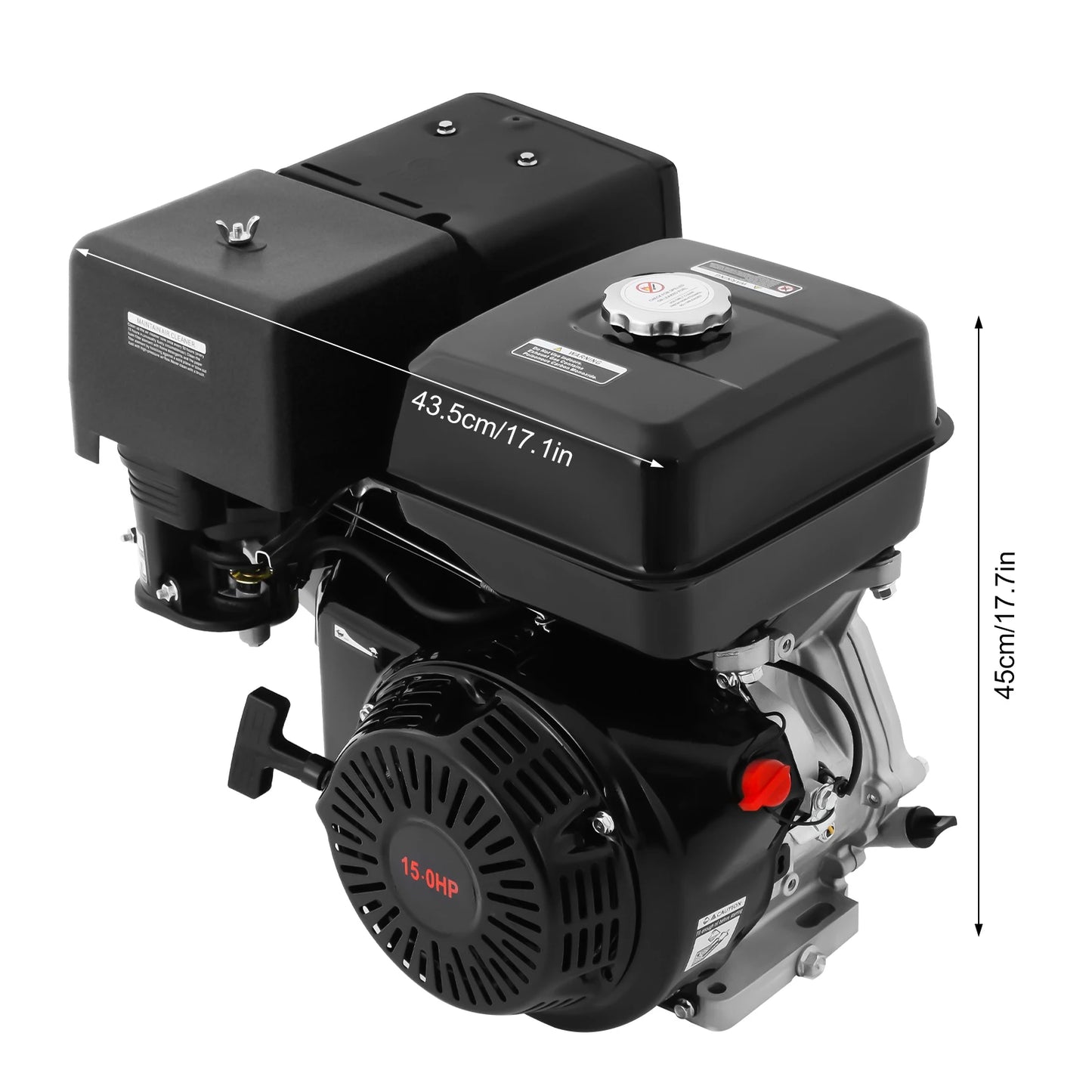 Black 420CC 4-Stroke 15HP Gasoline Motor Engine Single Cylinder Motor Air Cooling System