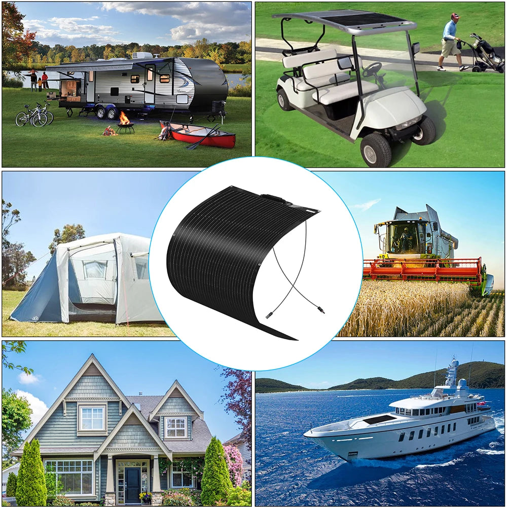 WUZECK 1pcs ~10 pcs Flexible rechargeable solar panel battery 100W High Efficiency Cell (100W, 200W, 300W ,400W,500W 1000W)