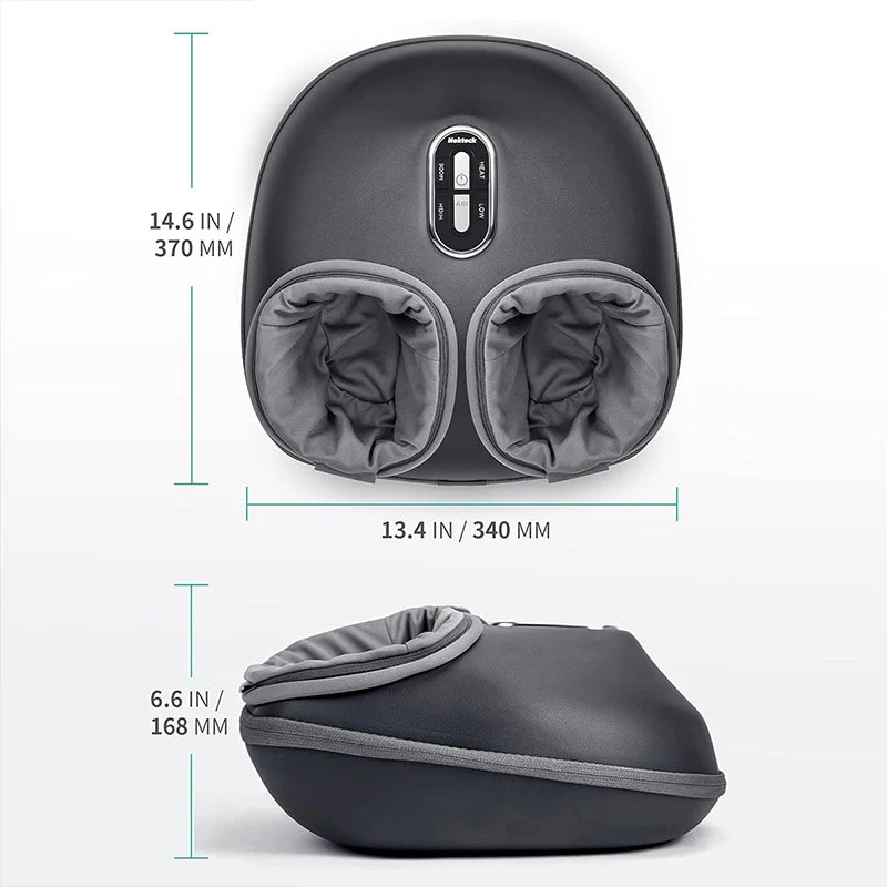 Nekteck Foot Massager Electric Machine Air Compression Heating Therapy Shiatsu Knead Roller Muscle Relaxation Pain Relief