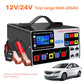 400A Heavy Duty Smart Battery Charger LCD Display Car Battery Charger 12/24V Intelligent Pulse Repair Charger High Power