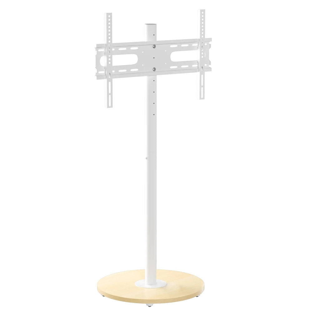 Heavy Duty Mobile TV Floor Stand for 40-75 Inches White Height Adjustable TV Mount Cart Stand with Hidden Wheels