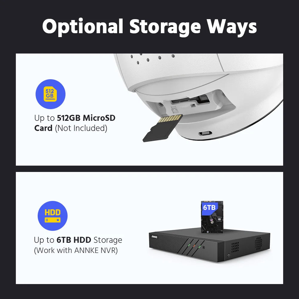 Annke H500 8CH 3K IR Ultra HD IP PoE Camera Dual Light Outdoor PoE Security Camera 265+ Two Way Audio 2.8MM Lens Human & Vehicle