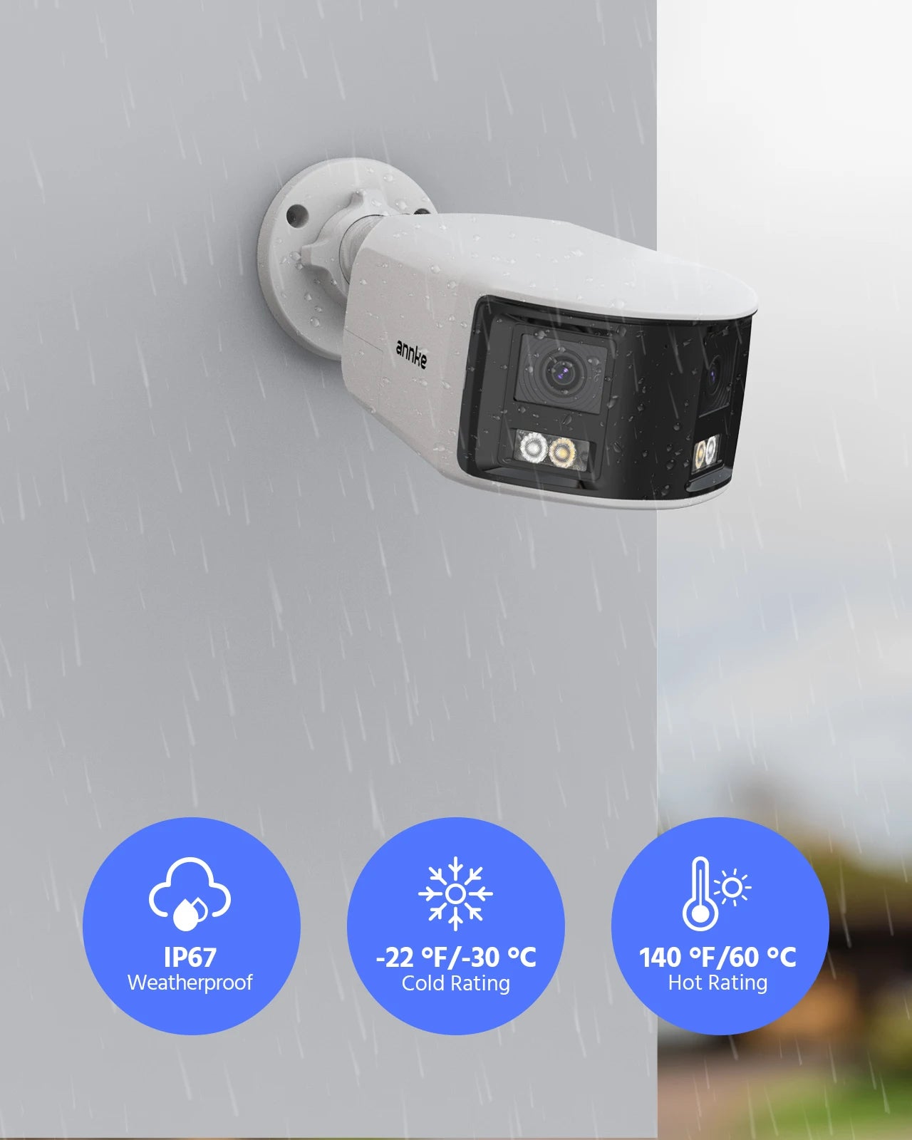 ANNKE 4K Outdoor Video Security Camera System 180° Dual Lens Security IP PoE Camera Smart Human Vehicle Detection 8MP POE Cam