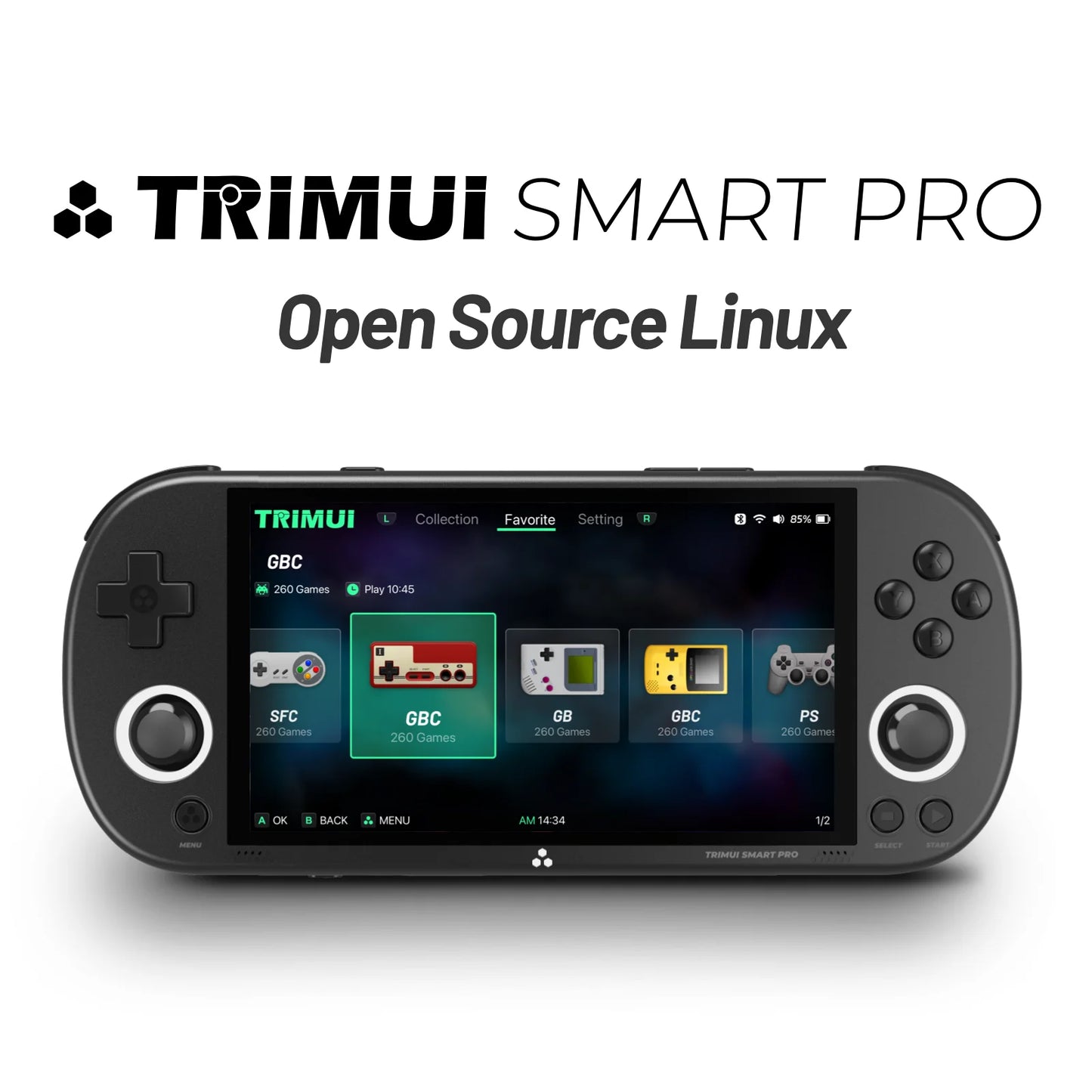 TRIMUI Smart Pro Retro Handheld Game Console – 5000mAh, 4.96" IPS Screen, 30,000+ Games, Portable Video Game Player