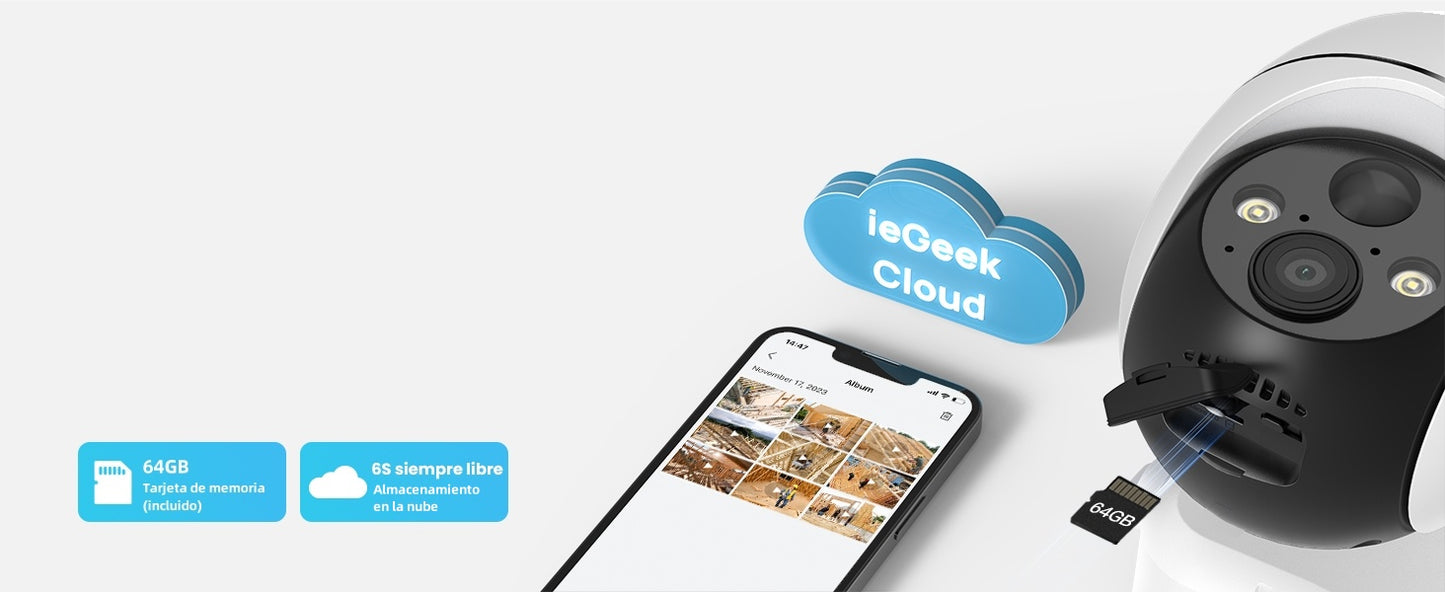 ieGeek 4G/3G LTE Outdoor Solar Wireless Surveillance Camera, 2K IP Camera SIM Card with 10000mAh Battery, Color Night Vision