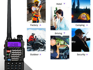 BAOFENG UV-5R+ Plus Two Way Radio, Long Range for Adults Rechargeable with Earpiece, Walkie Talkie，144-148 420-450MHz, Qualette