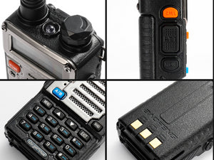 BAOFENG UV-5R+ Plus Two Way Radio, Long Range for Adults Rechargeable with Earpiece, Walkie Talkie，144-148 420-450MHz, Qualette