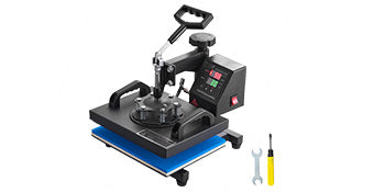 SucceBuy 12x10Inch Dual Digital Heat Press Machine 650W Swing Away 360 Degree Rotation Transfer Sublimation Printing for T-Shirt
