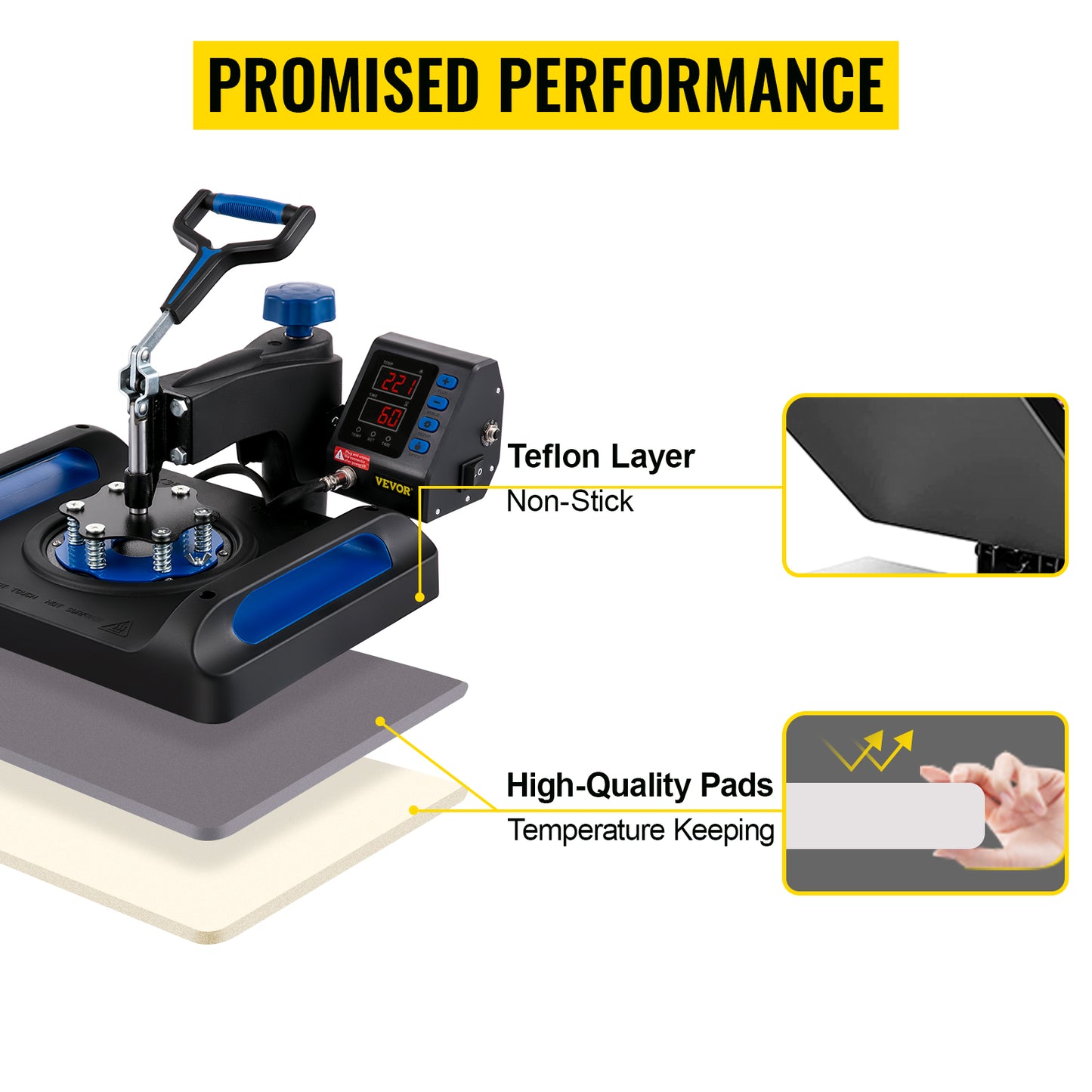 SucceBuy Heat Press Machine 12 x 15 /15x15 Inches Fast Heating 360 Swing Away Digital Sublimation T-shirt Vinyl Transfer Printer