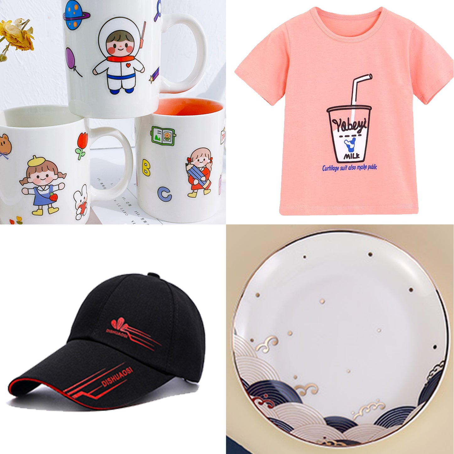 SucceBuy Combo Heat Press Machine 5/6/8 in 1 30*38CM 38*38CM Muntifunctional Sublimation Printer Transfer Mug Hat Plate T-Shirt
