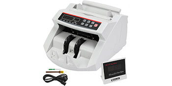 SucceBuy 1000Pcs/Min Money Counter Business Cash Register Euros Bills Fake Banknote Detector by UV & MG Function for Banks Shops