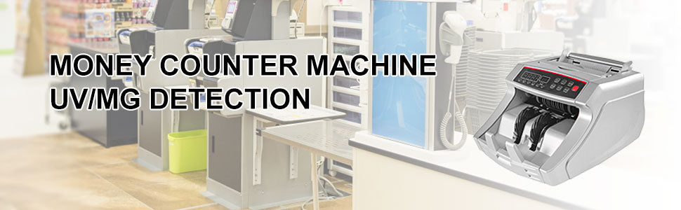 SucceBuy 1000Pcs/Min Money Counter Business Cash Register Euros Bills Fake Banknote Detector by UV & MG Function for Banks Shops