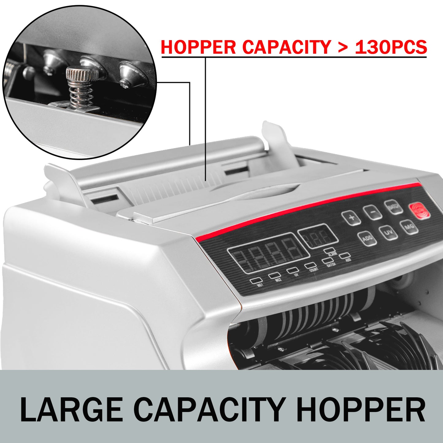 SucceBuy 1000Pcs/Min Money Counter Business Cash Register Euros Bills Fake Banknote Detector by UV & MG Function for Banks Shops