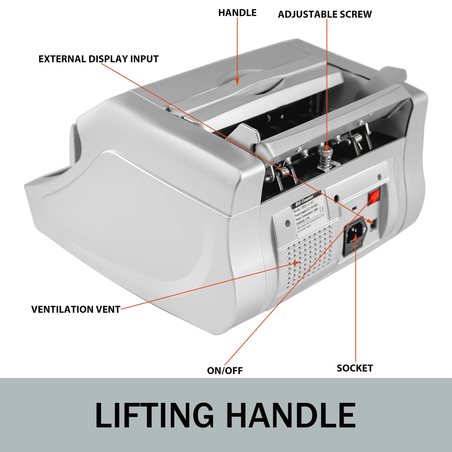 SucceBuy 1000Pcs/Min Money Counter Business Cash Register Euros Bills Fake Banknote Detector by UV & MG Function for Banks Shops
